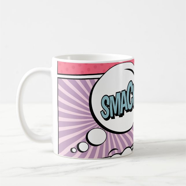Abstract creative concept comic pop art style blan coffee mug (Left)