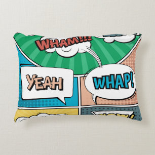 Abstract creative concept comic pop art style blan decorative cushion