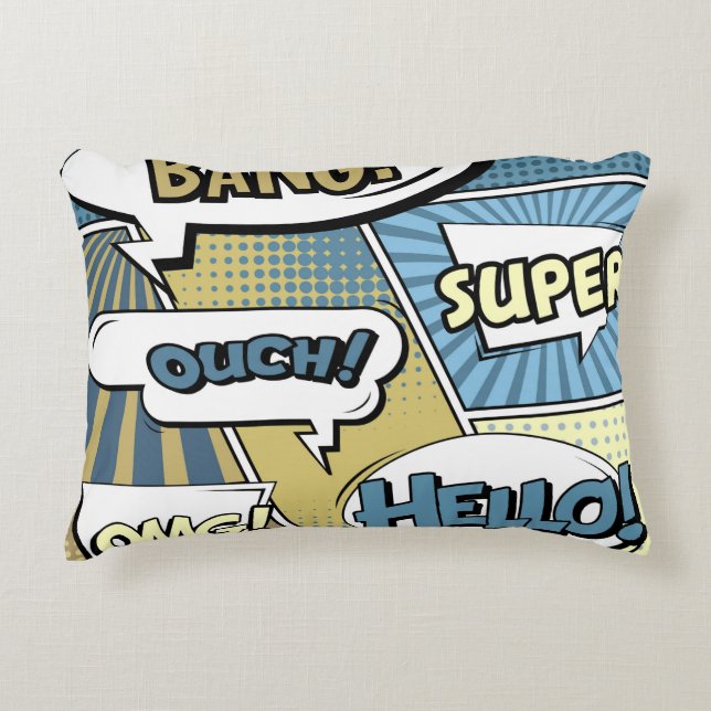 Abstract creative concept comic pop art style blan decorative cushion (Front)