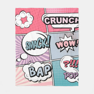 Abstract creative concept comic pop art style blan fleece blanket