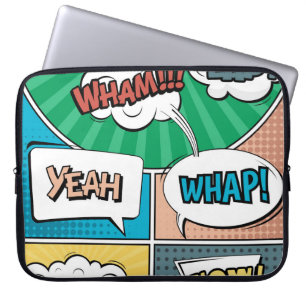 Abstract creative concept comic pop art style blan laptop sleeve