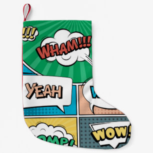 Abstract creative concept comic pop art style blan small christmas stocking