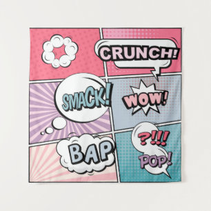Abstract creative concept comic pop art style blan tapestry