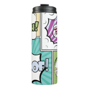 Abstract creative concept comic pop art style blan thermal tumbler
