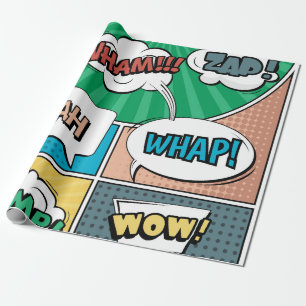 Abstract creative concept comic pop art style blan wrapping paper