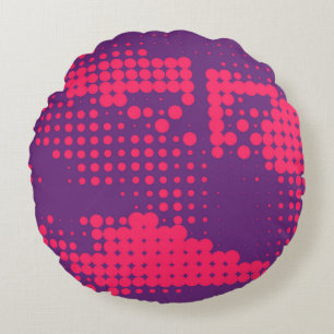 Abstract Creative concept comics pop art style bla Round Cushion