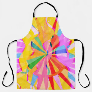 Abstract creative drawing, colourful background. apron