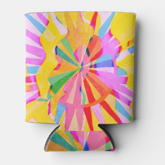 Abstract creative drawing, colourful background. can cooler (Front)