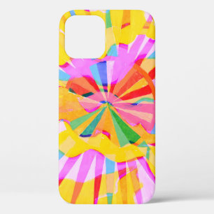 Abstract creative drawing, colourful background. iPhone 12 case
