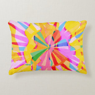 Abstract creative drawing, colourful background. decorative cushion