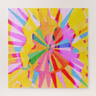 Abstract creative drawing, colourful background. jigsaw puzzle