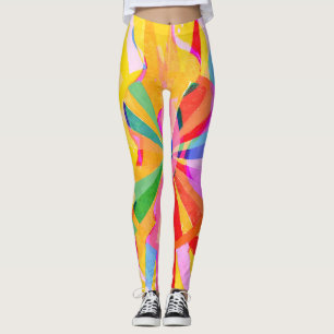 Abstract creative drawing, colourful background. leggings