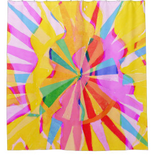 Abstract creative drawing, colourful background. shower curtain