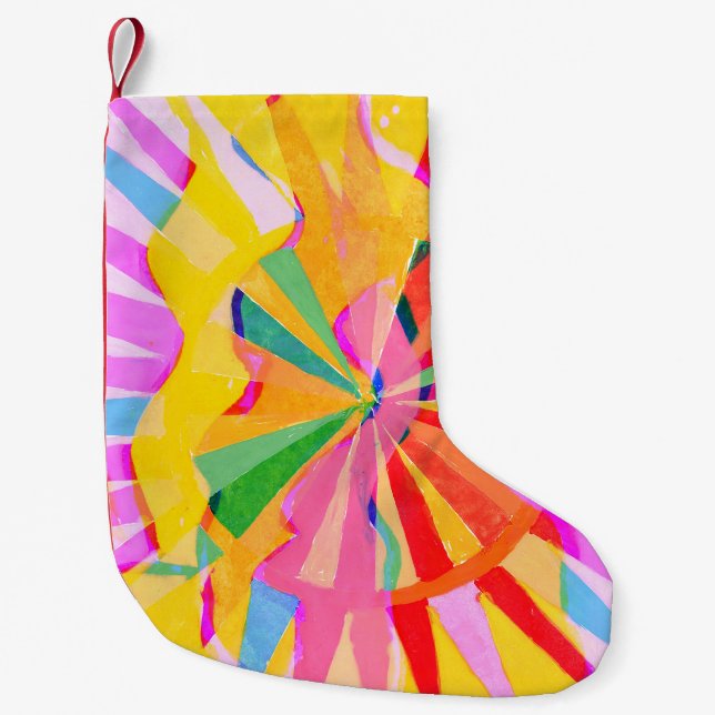 Abstract creative drawing, colourful background. small christmas stocking (Front)