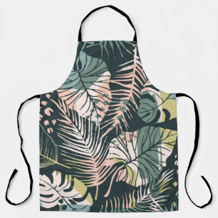 Abstract creative seamless pattern with tropical p apron