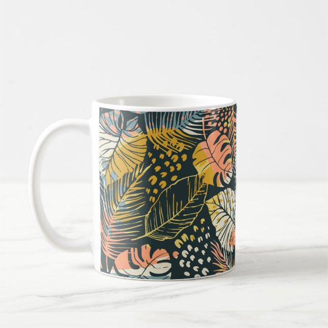 Abstract creative seamless pattern with tropical p coffee mug (Left)