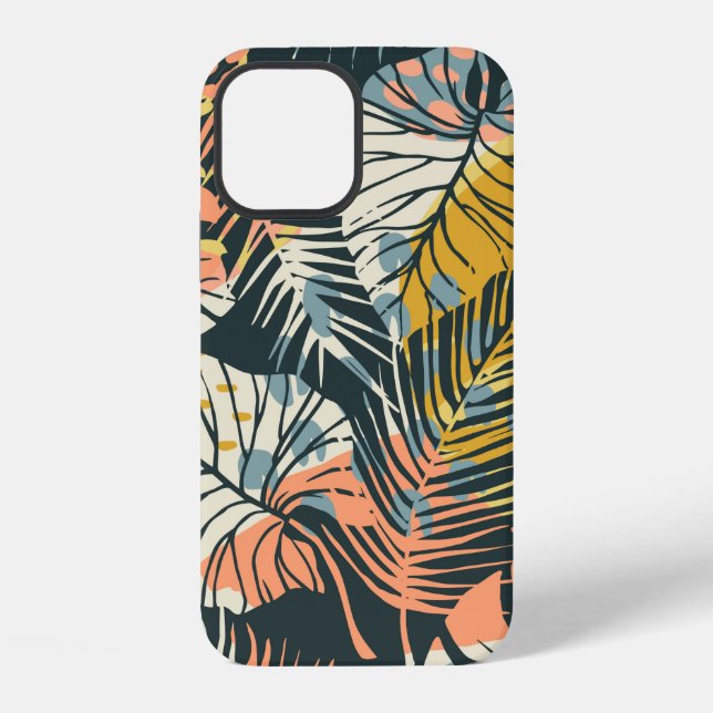 Abstract creative seamless pattern with tropical p iPhone case (Back)