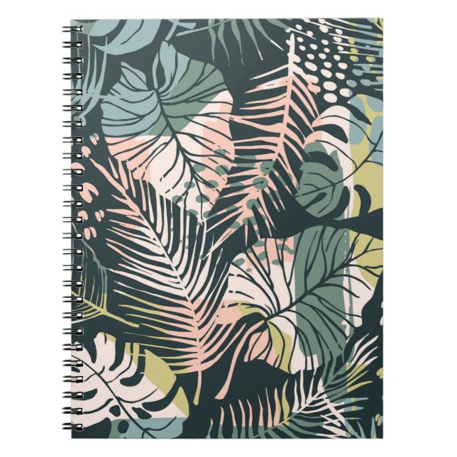 Abstract creative seamless pattern with tropical p notebook (Front)