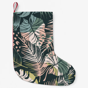 Abstract creative seamless pattern with tropical p small christmas stocking