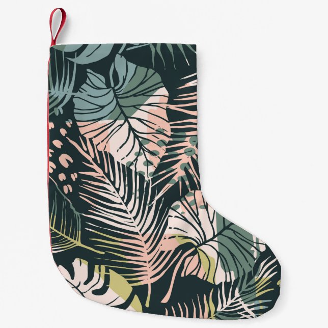 Abstract creative seamless pattern with tropical p small christmas stocking (Front)