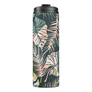 Abstract creative seamless pattern with tropical p thermal tumbler