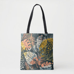Abstract creative seamless pattern with tropical p tote bag