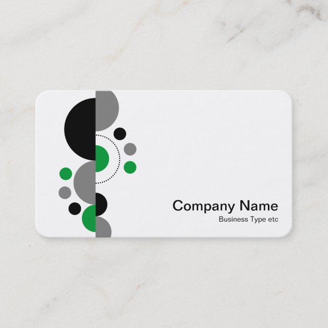 Abstract Crescents 01 - Grass Green Business Card (Front)