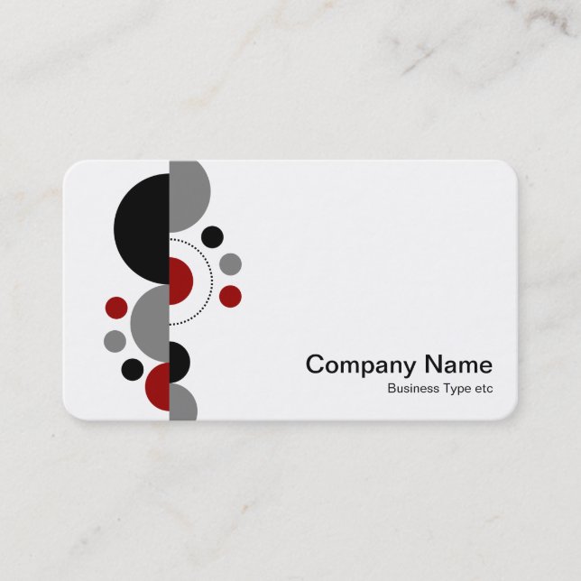 Abstract Crescents 01 - Ruby Red Business Card (Front)
