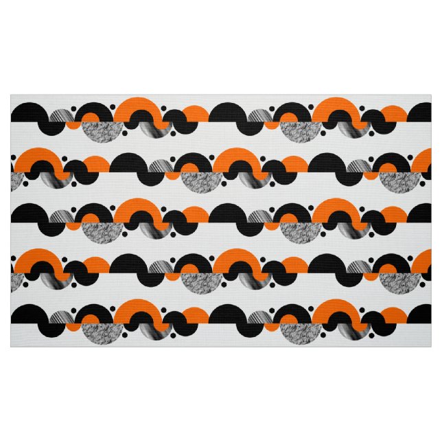 Abstract Crescents 02 - Orange Fabric (Fat Quarter)