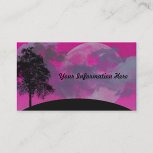 Abstract Crimson Moon Business Cards