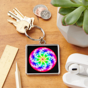 Abstract Crop Circle Key Ring