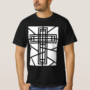 Abstract Cross Design T-Shirt