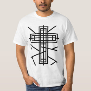 Abstract Cross Design T-Shirt