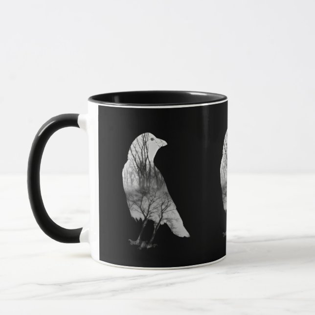 Abstract Crow Art Mug (Left)