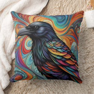 ABSTRACT CROW CUSHION