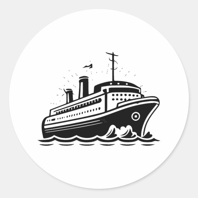 Abstract Cruise: A Minimalist Approach Classic Round Sticker (Front)