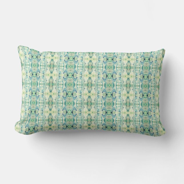 Abstract Crystal Art Green Lumbar Cushion (Front)