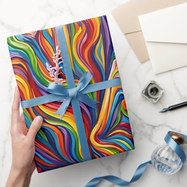 Abstract Crystal Rainbow Melt Wrapping Paper (Gifting)