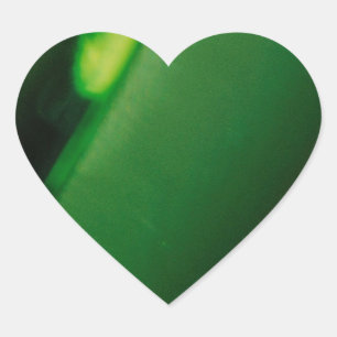 Abstract Crystal Reflect Green Fortune Heart Sticker