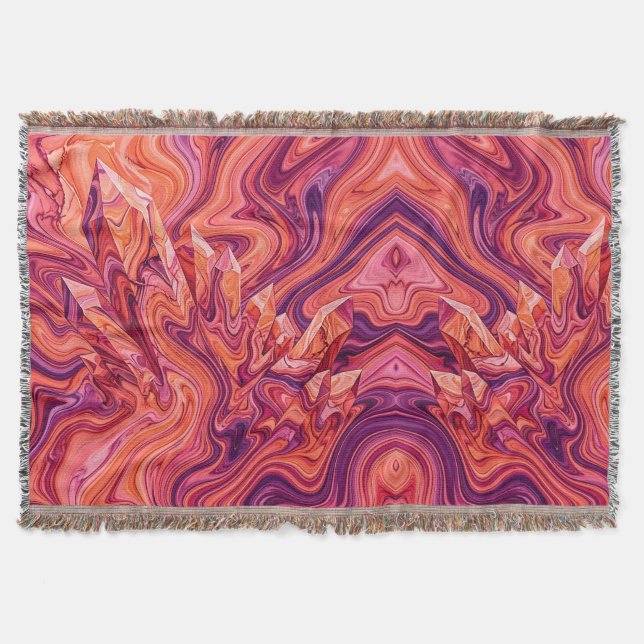 Abstract Crystal Sunset Orange Blankets (Front)