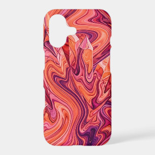 Abstract Crystal Sunset Orange Liquid iPhone Cases