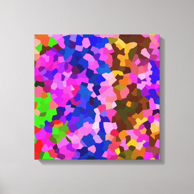 Abstract Crystalline Vibrant Mosaic Pattern Canvas Print (Front)