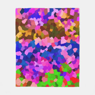 Abstract Crystalline Vibrant Mosaic Pattern Fleece Blanket