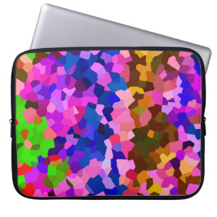 Abstract Crystalline Vibrant Mosaic Pattern Laptop Sleeve