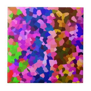 Abstract Crystalline Vibrant Mosaic Pattern Tile