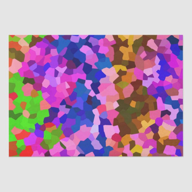 Abstract Crystalline Vibrant Mosaic Pattern Tissue Paper (Front)
