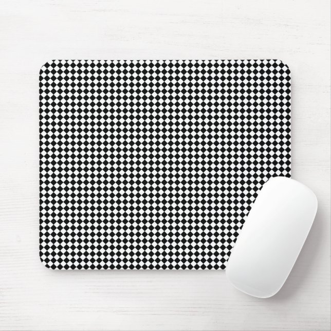 Abstract Cubes Black and white striped  Mouse Mat (With Mouse)