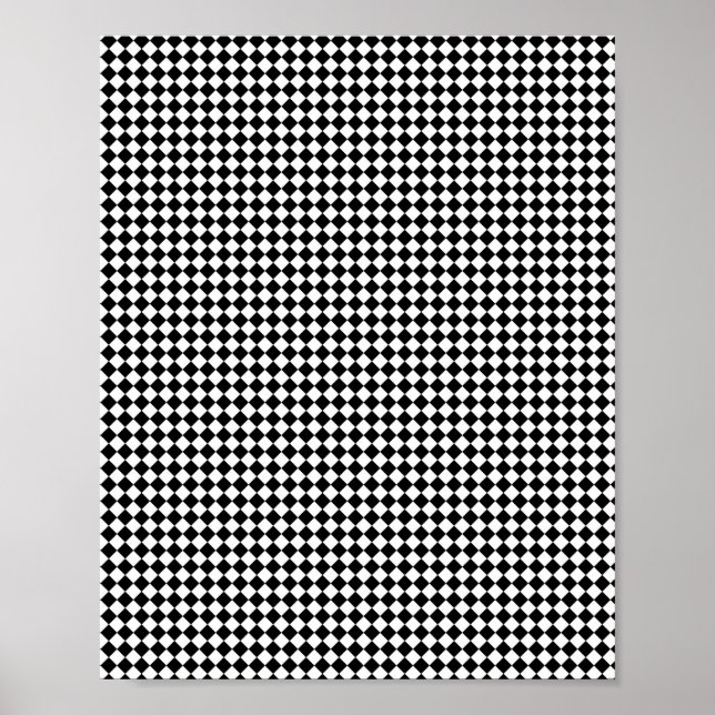 Abstract Cubes Black and white striped Poster (Front)