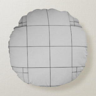 Abstract Cubes Round Cushion