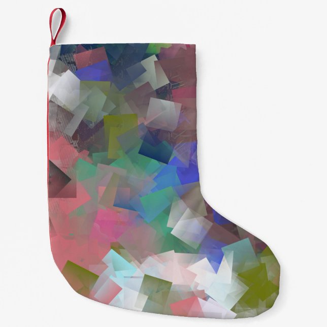 Abstract Cubes Small Christmas Stocking (Front)